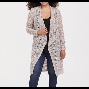 Torrid Women's Cream Open-Front Cardigan